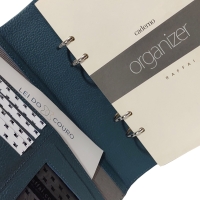 Caderno Organizer Couro Raffai - Azul Jeans